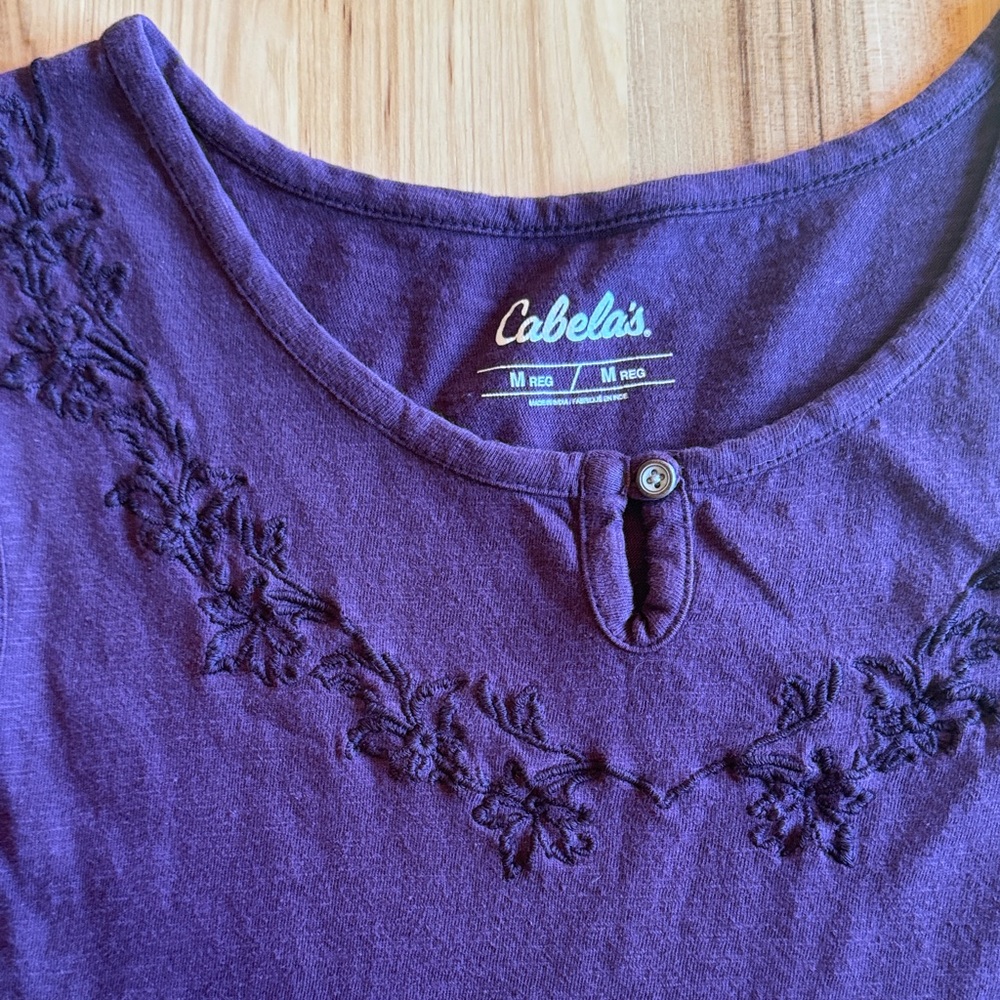 Cabela's Women's Deep Purple Floral Blouse